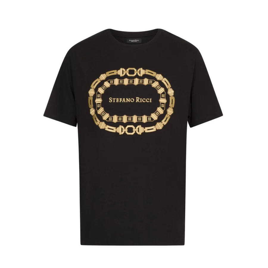 Stefano Ricci Men's N999 Crew Neck T-Shirt | Premium Cotton Classic Fit