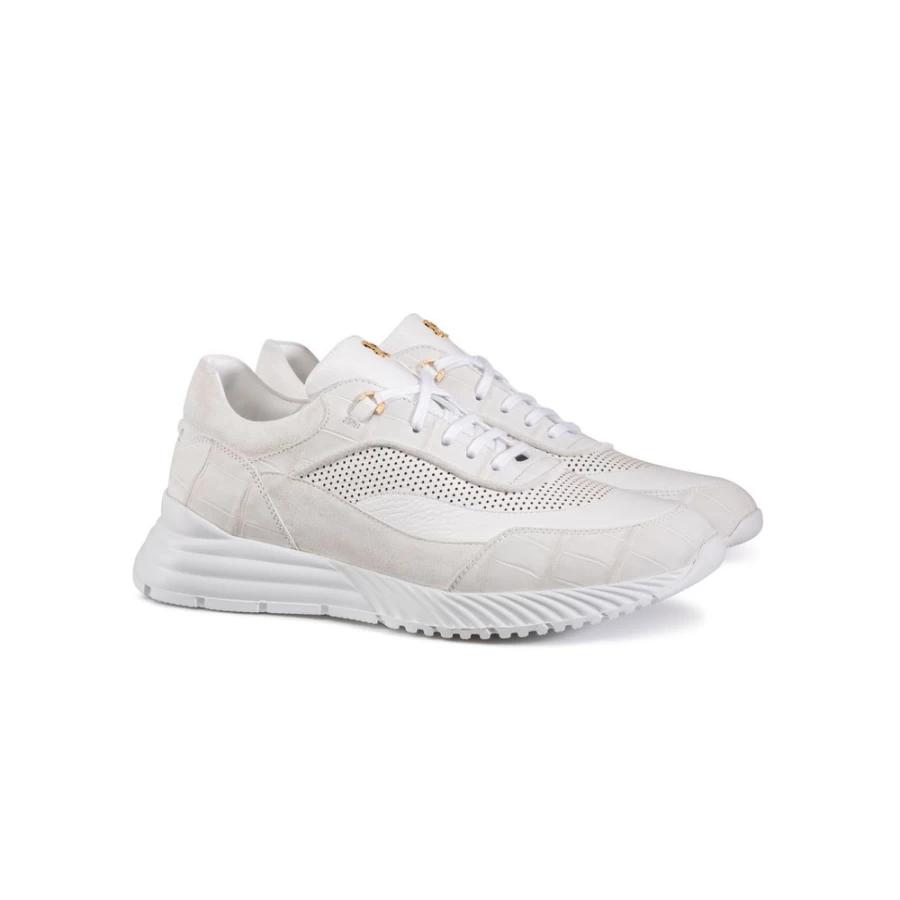 "Stefano Ricci Luxury Sneakers in Crocodile, Suede, and Deer Leather"