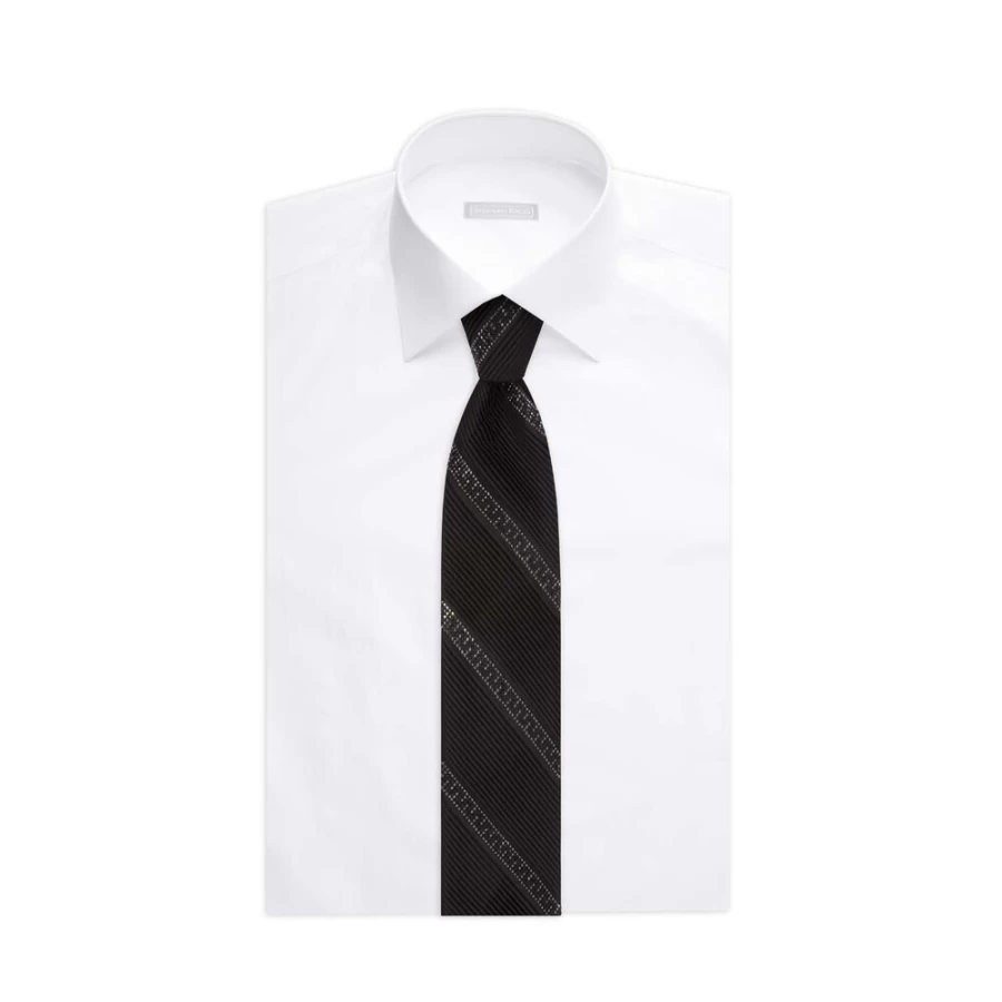 Stefano Ricci Luxury Pleated Silk Tie in Elegant Sw451_001 Color