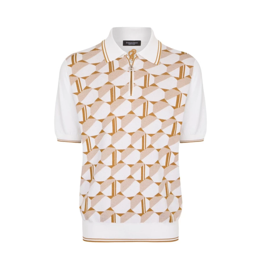 "Stefano Ricci Men's Premium Zip Polo Shirt – Stylish & Comfortable"