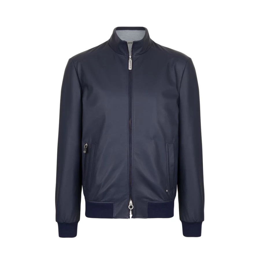 Stefano Ricci Men's Luxe Lambskin Leather Blouson Jacket – Premium Soft Shearling Lining