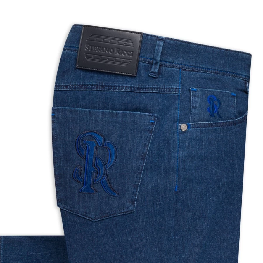 Stefano Ricci Men's Blin Wash Premium Denim Jeans