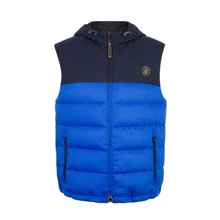 Stefano Ricci Men's Wool and Sea Snakeskin Hooded Vest Gilet
