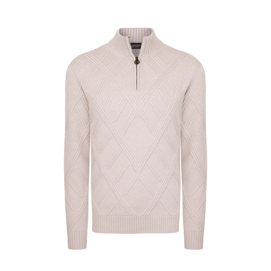 Stefano Ricci Men's Zip Mockneck Sweater - Premium Luxury Knitwear for Stylish Comfort