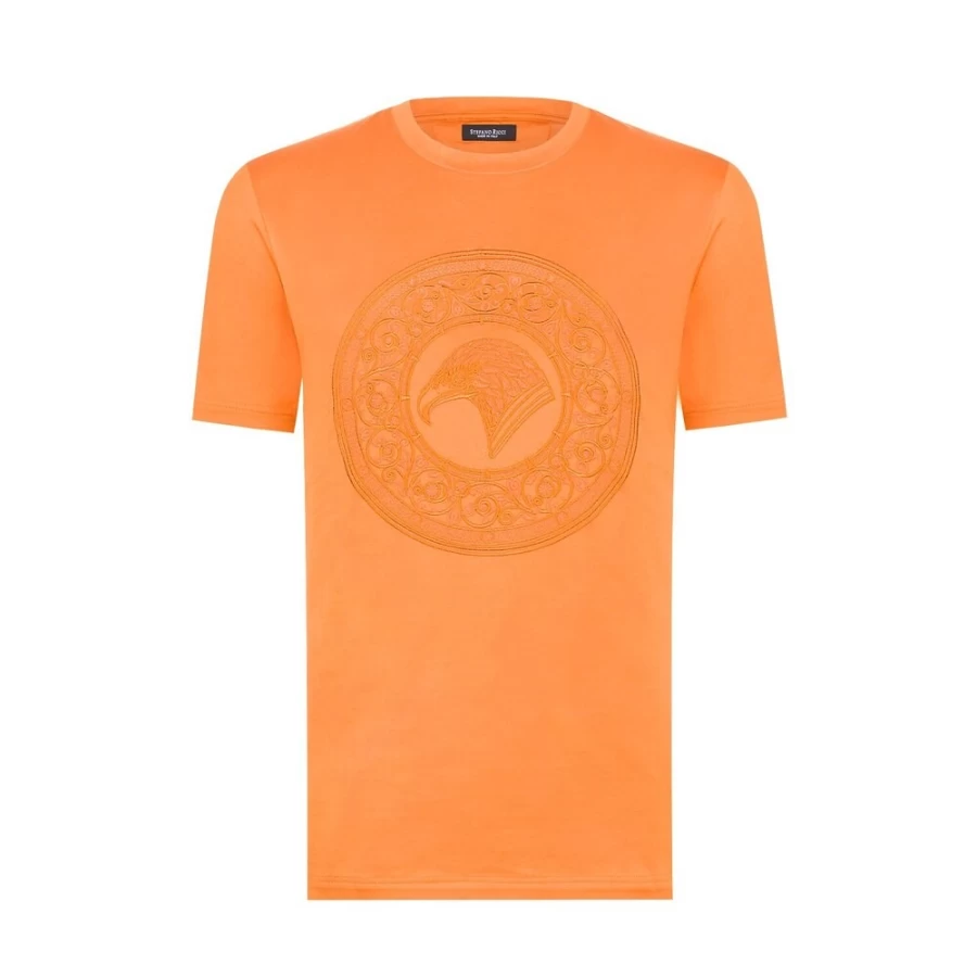 Stefano Ricci Men's Embroidered T-Shirt in Color Y002 | Premium Luxury Cotton Tee