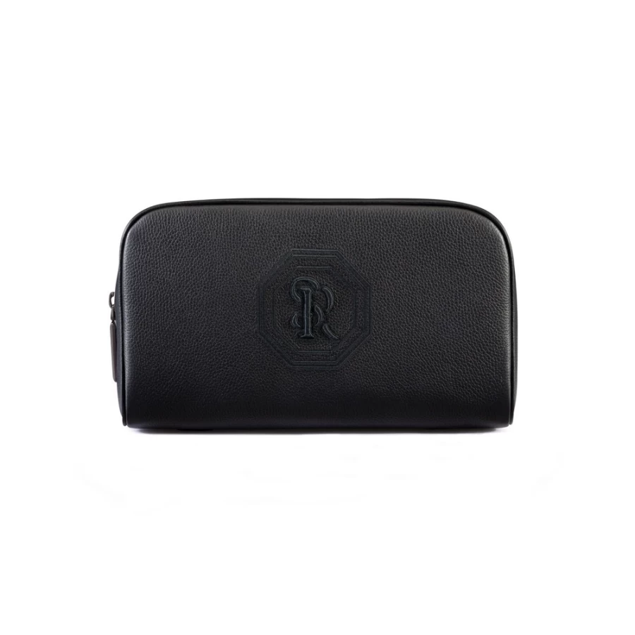 "Stefano Ricci Luxury Calfskin Leather Toiletry Bag for Men – Premium Travel Cosmetic Case"