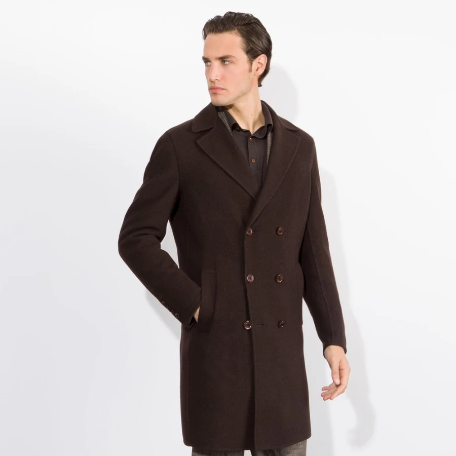 Stefano Ricci Men's Double Breasted Deconstructed Wool Coat - Luxury Tailored Overcoat