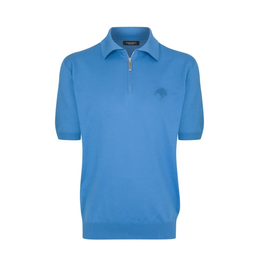"Stefano Ricci Men's Zip Polo Shirt in Color F23145_519 – Premium Luxury Style"