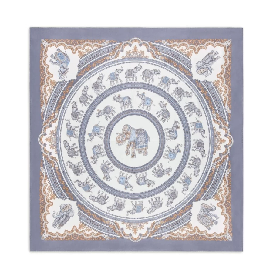 "Stefano Ricci Luxury Printed Silk Foulard Scarf in Elegant Design"