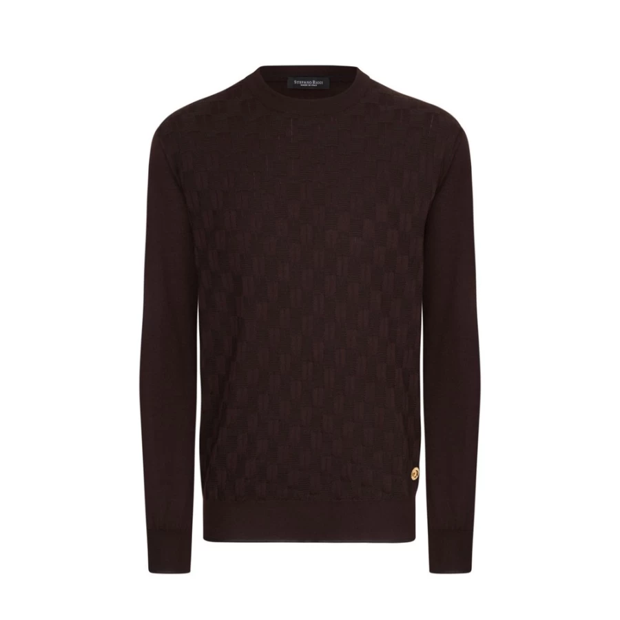 "Stefano Ricci Men's Luxury Cashmere Silk Blend Crew Neck Sweater"