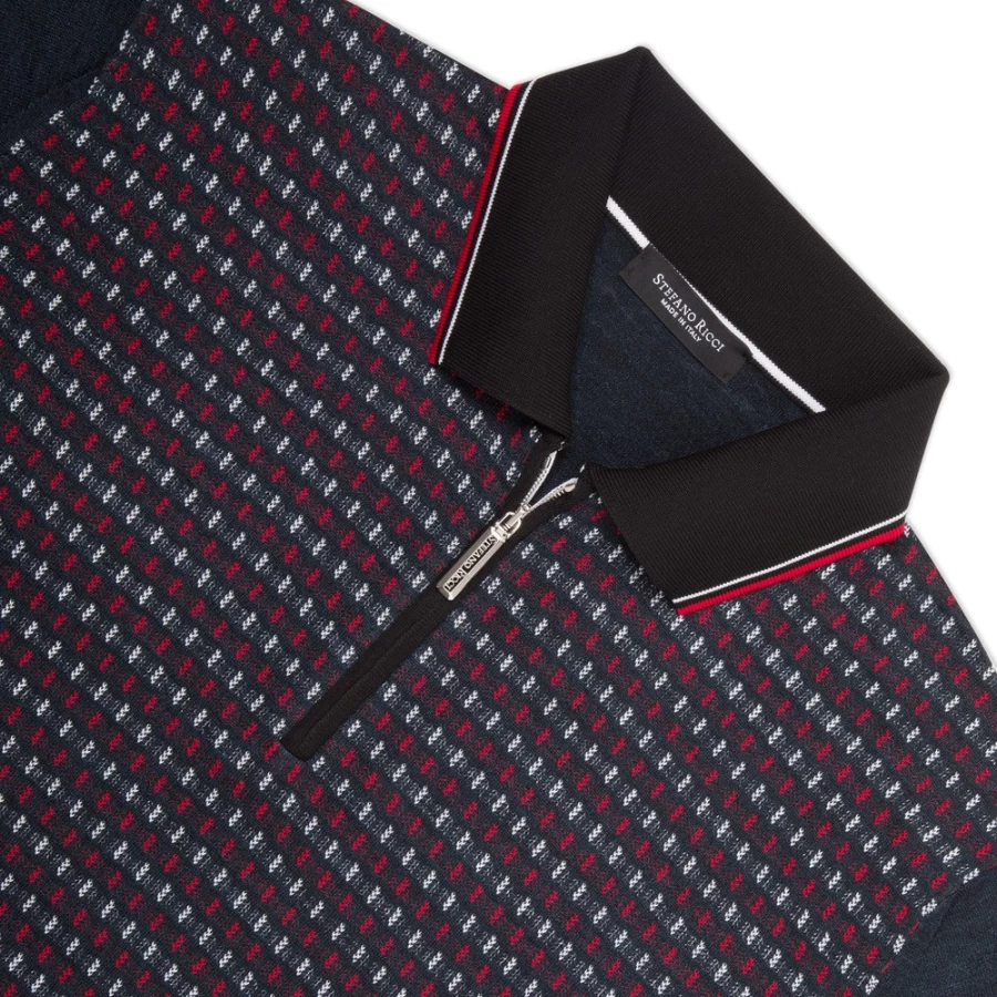 Stefano Ricci Men's Premium Zip Polo Shirt – Luxury Fashion for Men