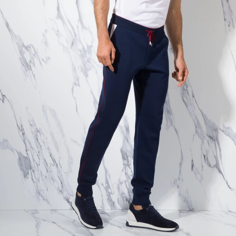 "Stefano Ricci Men's Luxury Knit Jogging Pants - Premium Comfort Trousers"