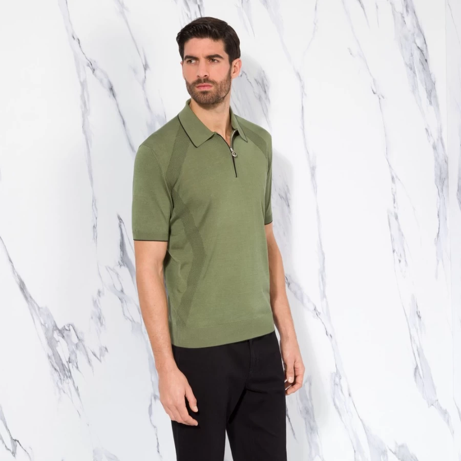 Stefano Ricci Men's Premium Zip Polo Shirt – Luxury Casual Wear