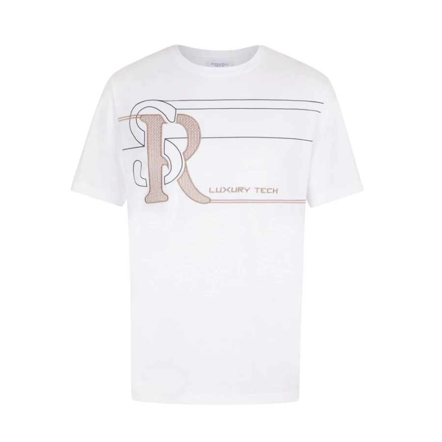 Stefano Ricci Men's W000 Crew Neck T-Shirt Premium Cotton Classic Fit