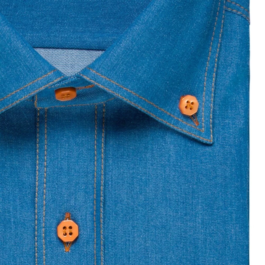 Stefano Ricci Men's Denim Orvieto Shirt - Premium Luxury Casual Wear