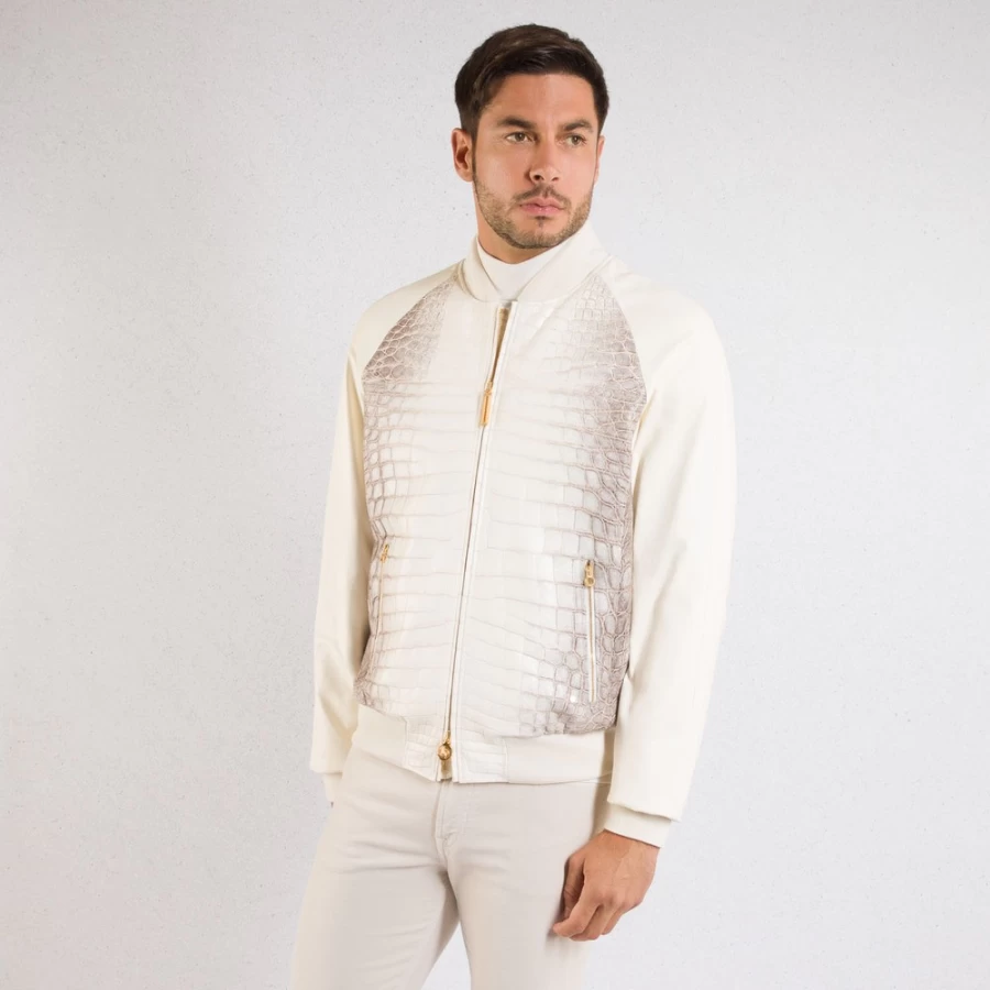 Stefano Ricci Men's Himalaya Crocodile Leather & Nappa Leather Blouson Jacket