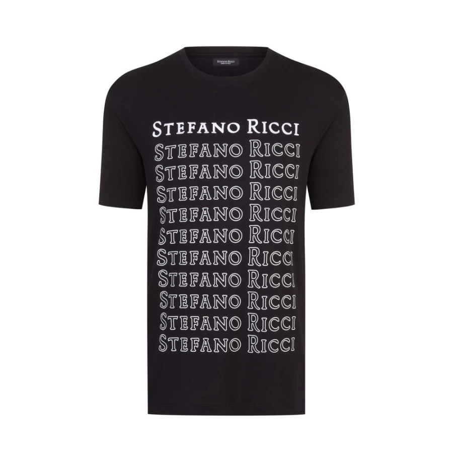 Stefano Ricci Men's Luxury T-Shirt in Color N999 - Premium Cotton Fashion Tee