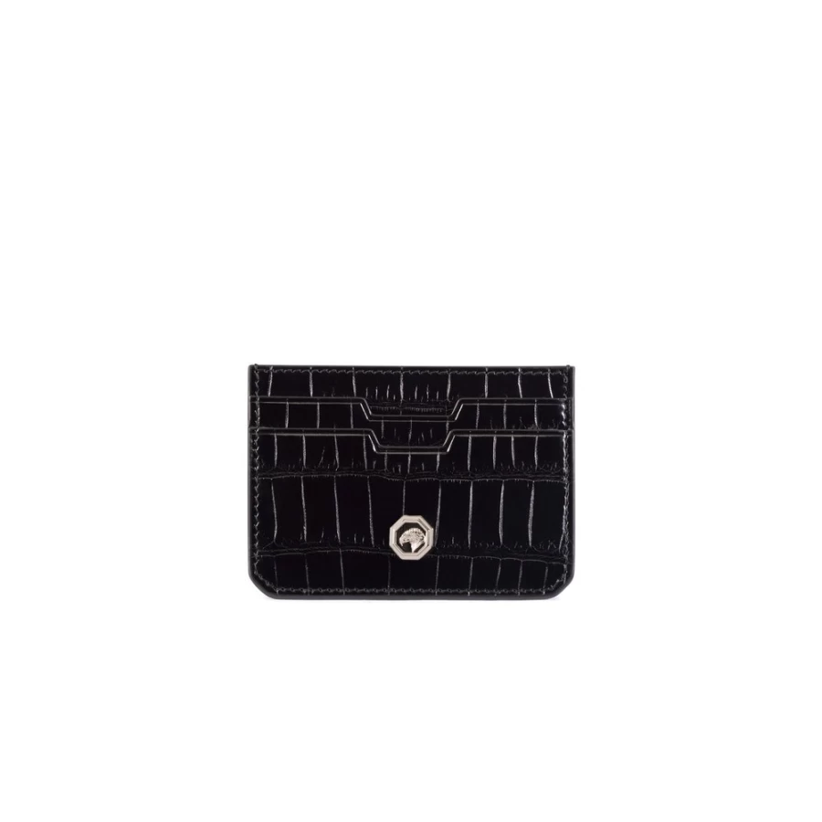 "Stefano Ricci Luxury Crocodile & Calfskin Matte Card Holder"