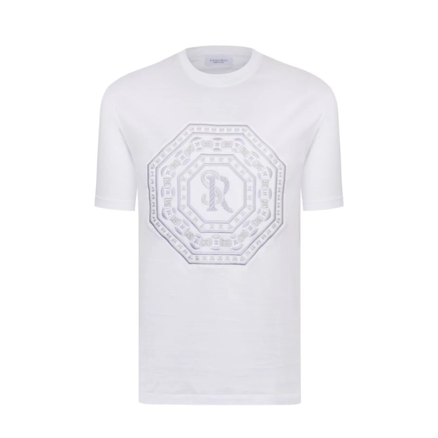 Stefano Ricci Men's Premium Octagonal SR Logo T-Shirt