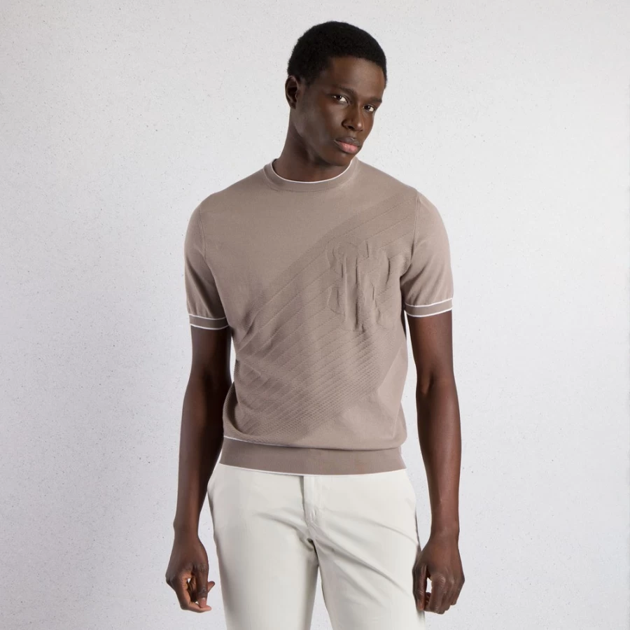Stefano Ricci Men's Knit Short Sleeve Crewneck Sweater in F23105_3226 Color