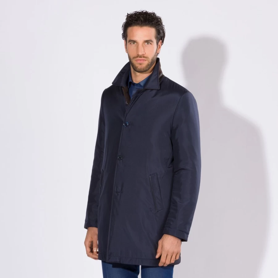 "Stefano Ricci Men's Reversible Waterproof Raincoat – Stylish Dual-Layer Jacket"