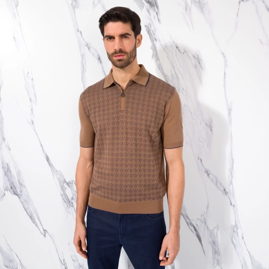 Stefano Ricci Men's Premium Zip Polo Shirt – Luxury Casual Wear