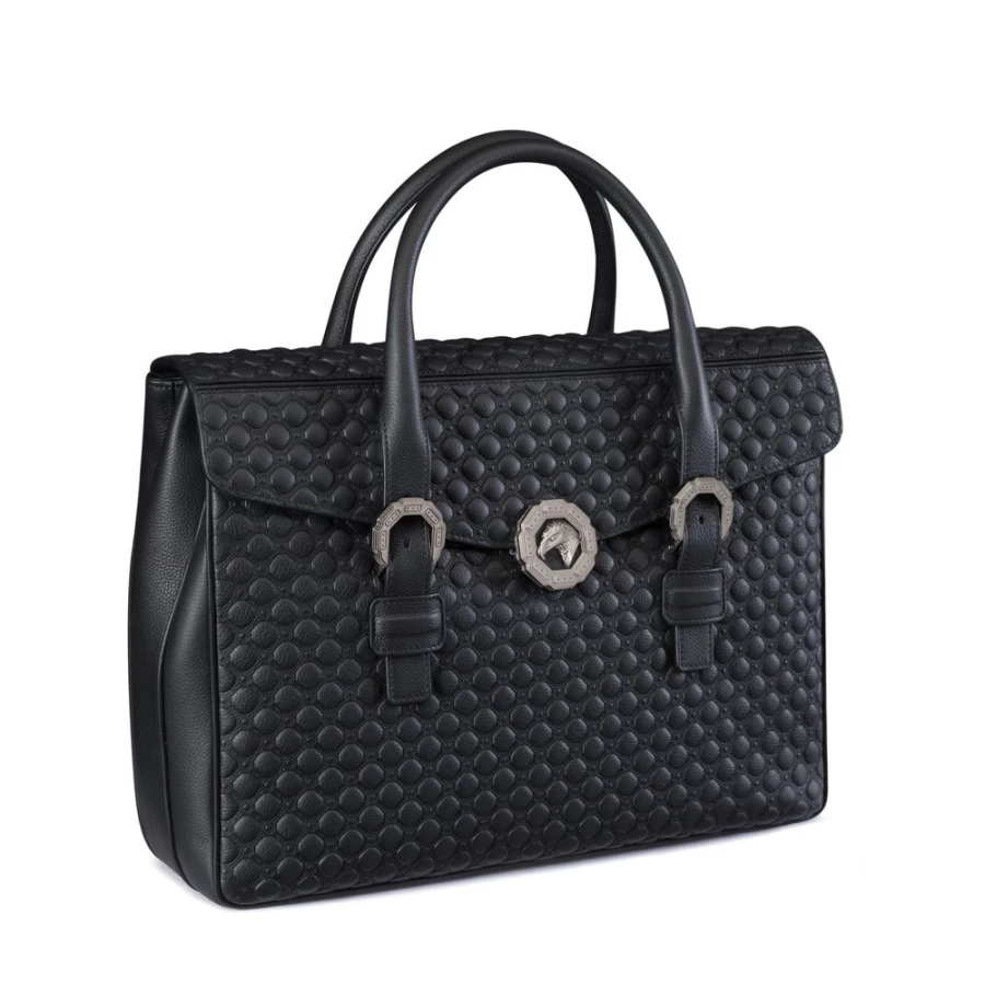 "Stefano Ricci Luxury Calfskin Leather Briefcase for Men – Premium Designer Business Bag"