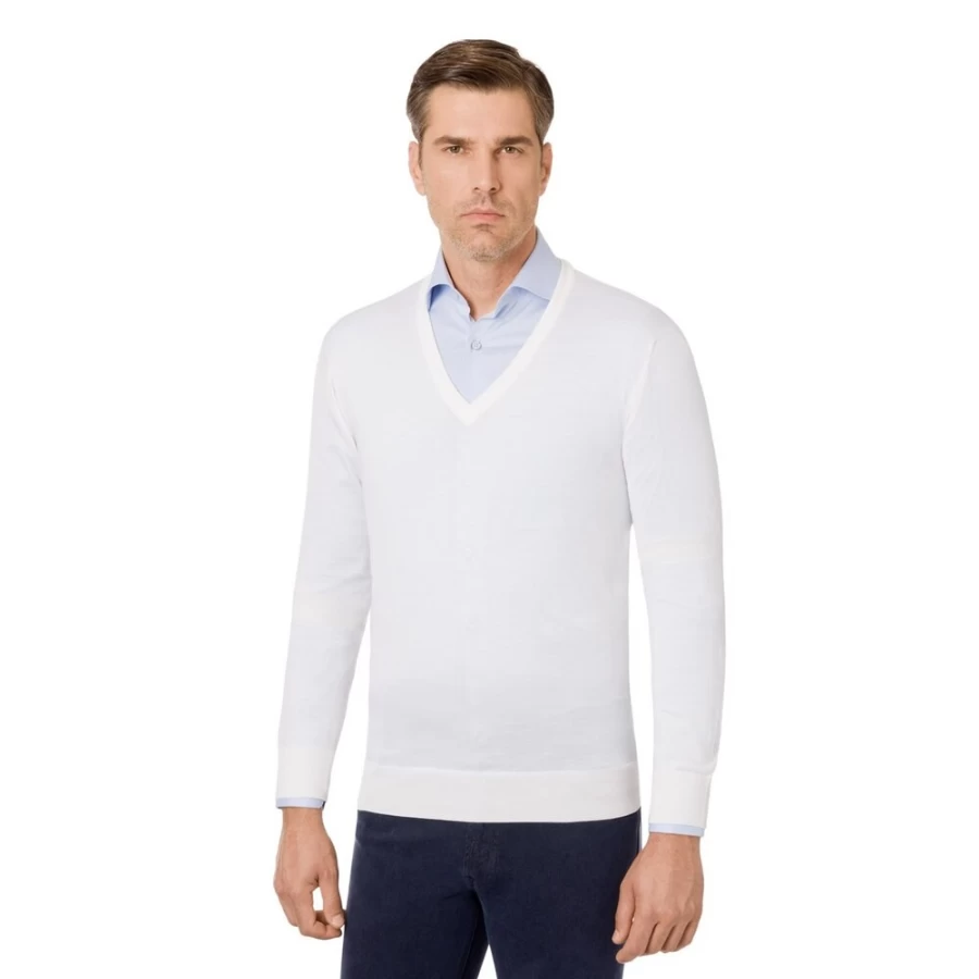 Stefano Ricci Men's Luxury V-Neck Cashmere Sweater for Elegant Style