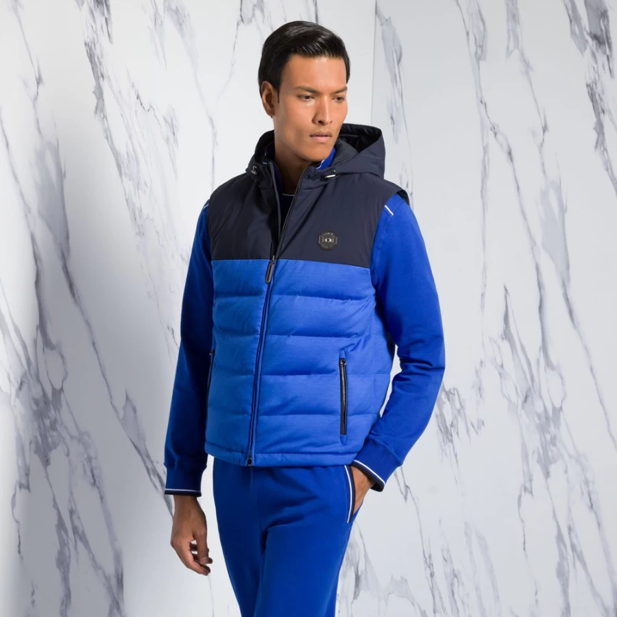 Stefano Ricci Men's Wool and Sea Snakeskin Hooded Vest Gilet
