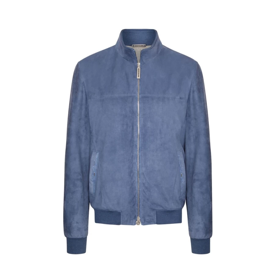 Stefano Ricci Men's Luxury Suede & Crocodile Leather Blouson Jacket