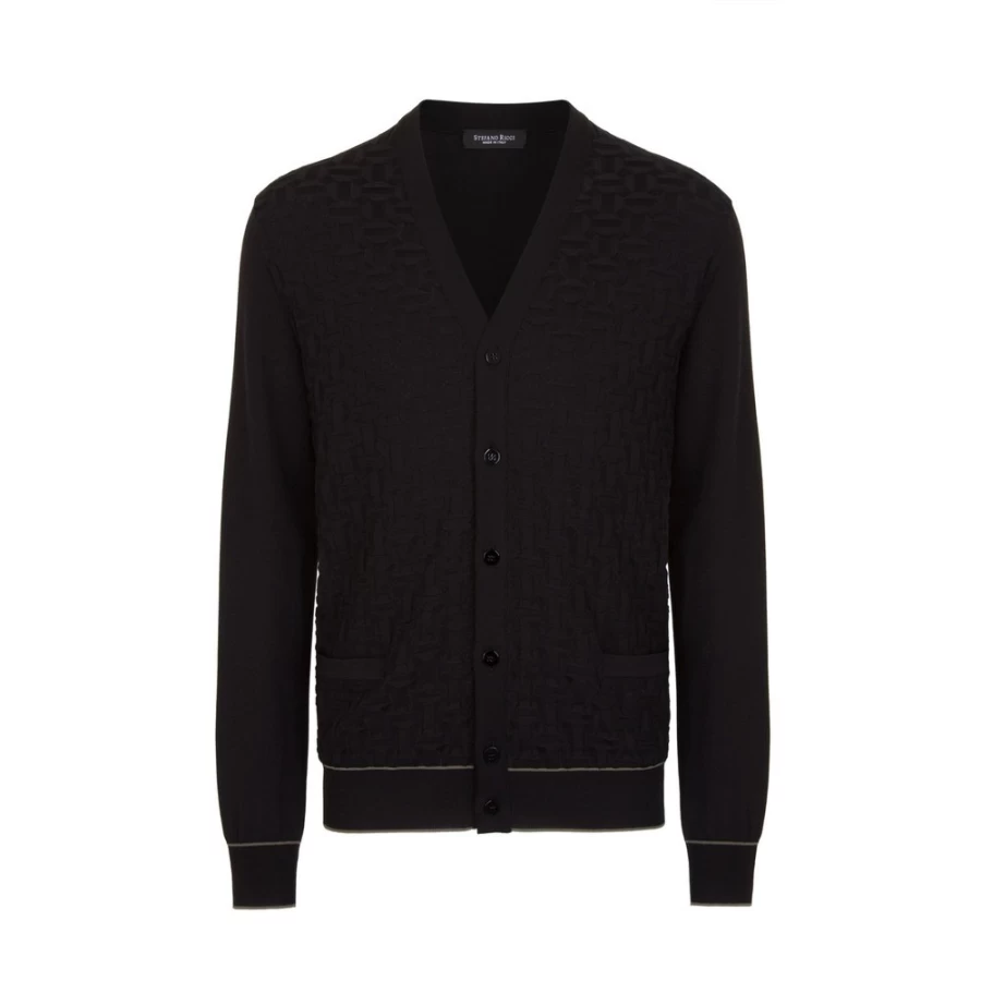 Stefano Ricci Men's Luxury Six Button Cardigan in Elegant Navy Blue