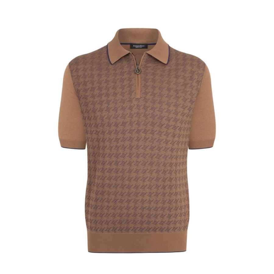Stefano Ricci Men's Premium Zip Polo Shirt – Luxury Casual Wear