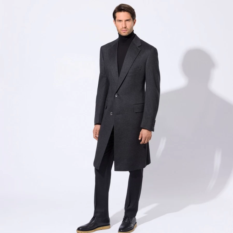 Stefano Ricci Men's Luxury Cashmere Overcoat - Premium Winter Coat for Men