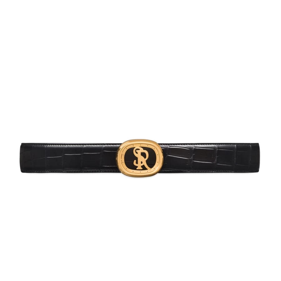 "Stefano Ricci Luxury Matted Crocodile Leather Belt for Men | Premium Designer Accessory"