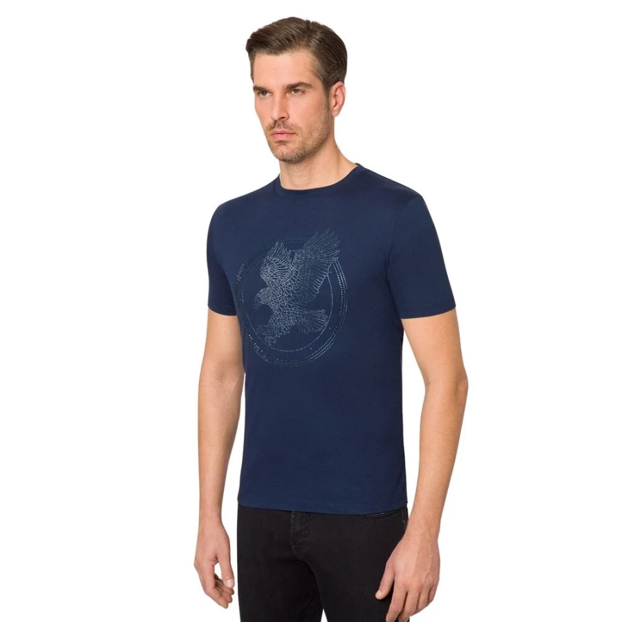 Stefano Ricci Men's Luxury Premium Cotton T-Shirt - Classic Fit Short Sleeve Casual Tee