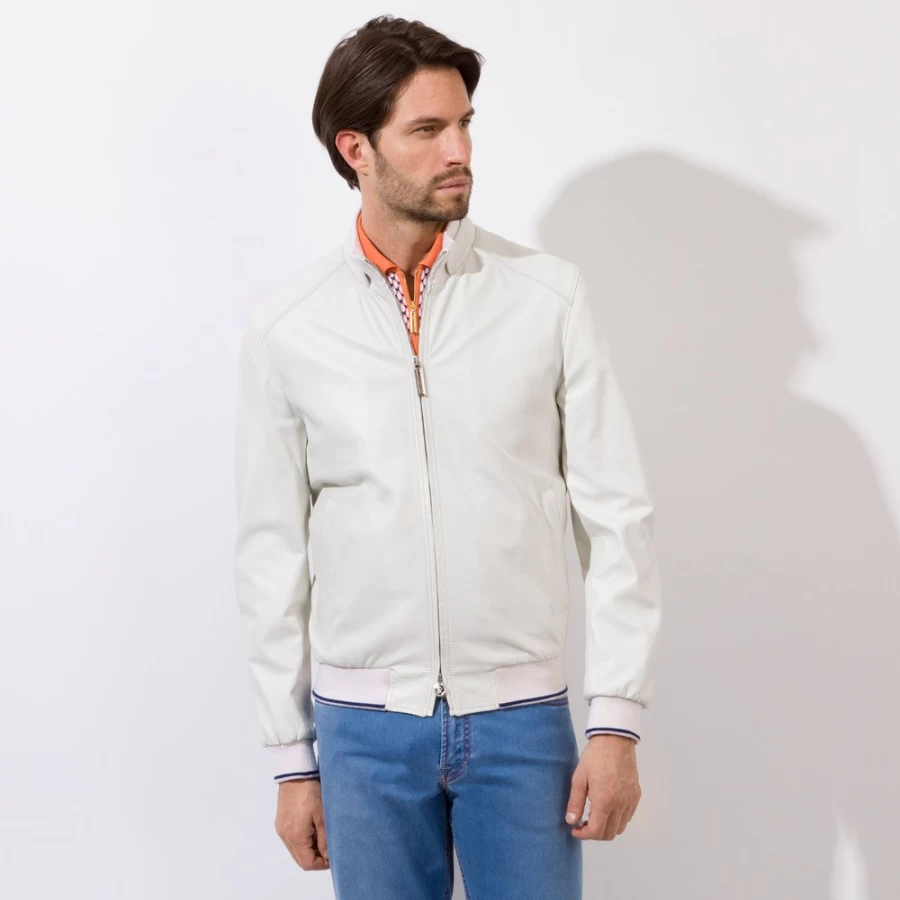 "Stefano Ricci Men's Deerskin Blouson Jacket – Premium Leather Outerwear"