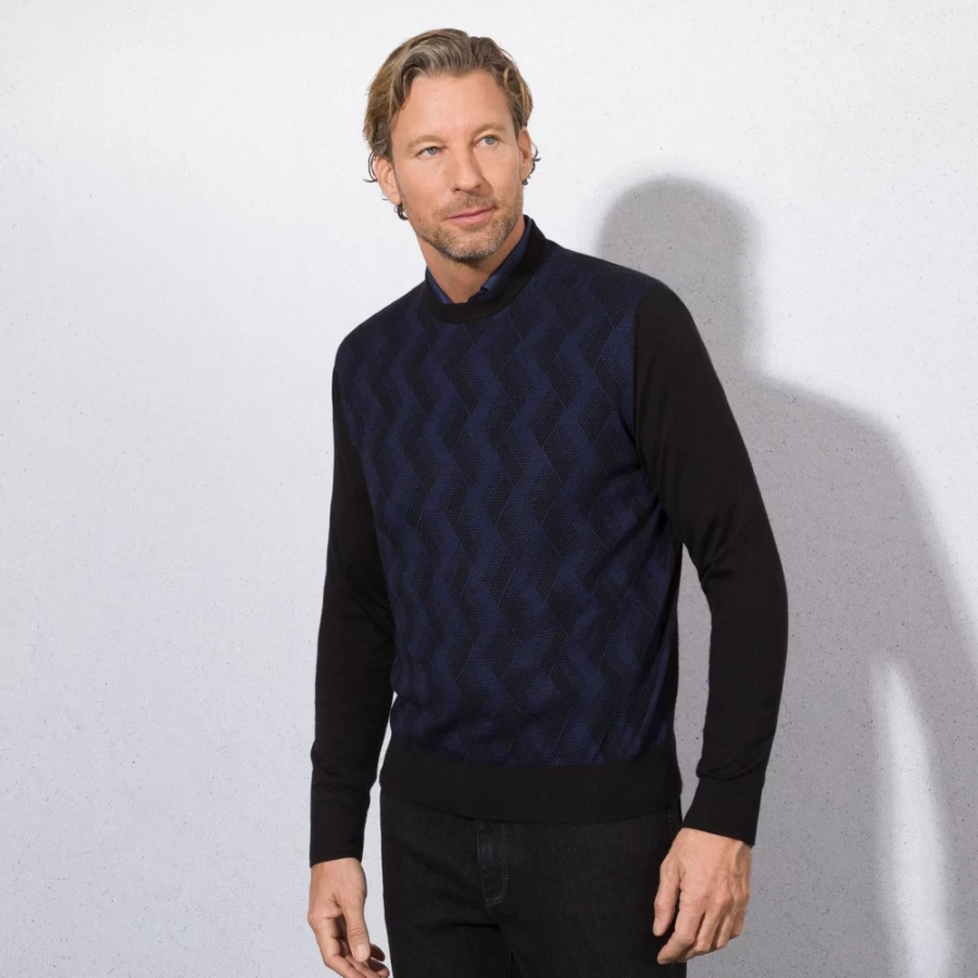 Stefano Ricci Men's Luxury Crewneck Sweater Premium Cotton Knitwear