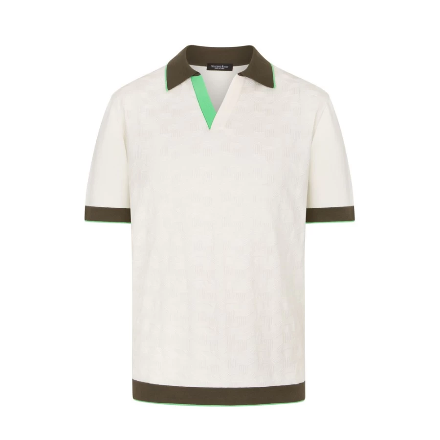 Stefano Ricci Men's Spread Collar Polo Shirt in F23281_3201 Color