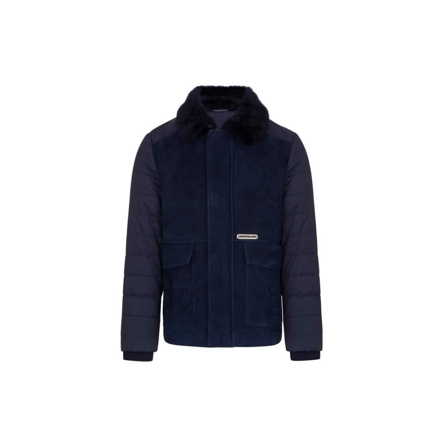 Stefano Ricci Junior Silk And Shearling Blouson Jacket For Boys Luxury Outerwear