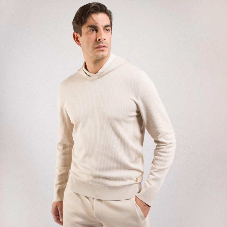 Stefano Ricci Men's Premium Hooded Sweatshirt - Luxury Cotton Zip-Up Fleece Pullover