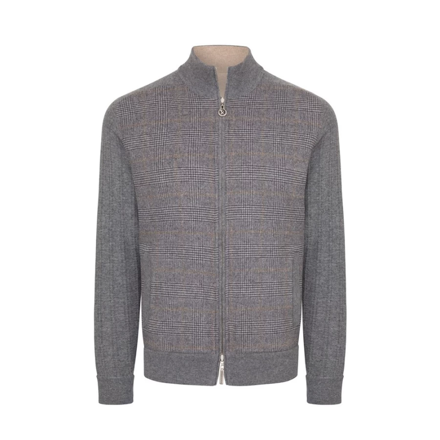 "Stefano Ricci Men's Reversible Cashmere Blouson Jacket – Luxury Dual-Face Coat"