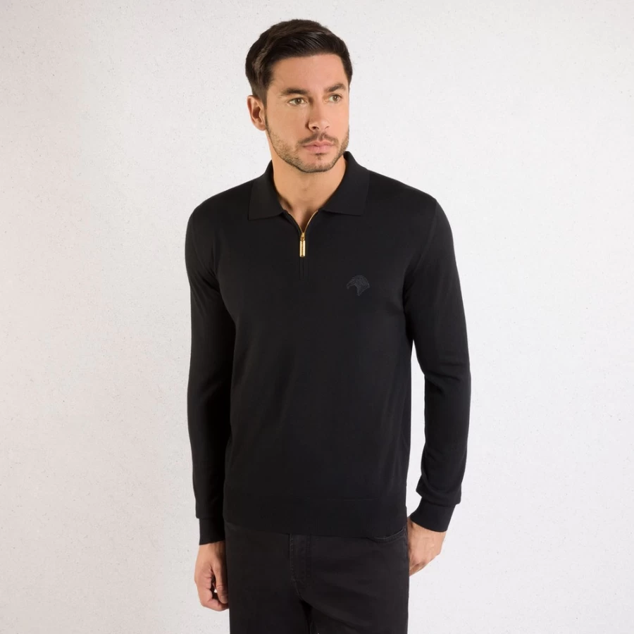 Stefano Ricci Men's Zip Polo Shirt in Color F23345_131 | Premium Luxury Fashion