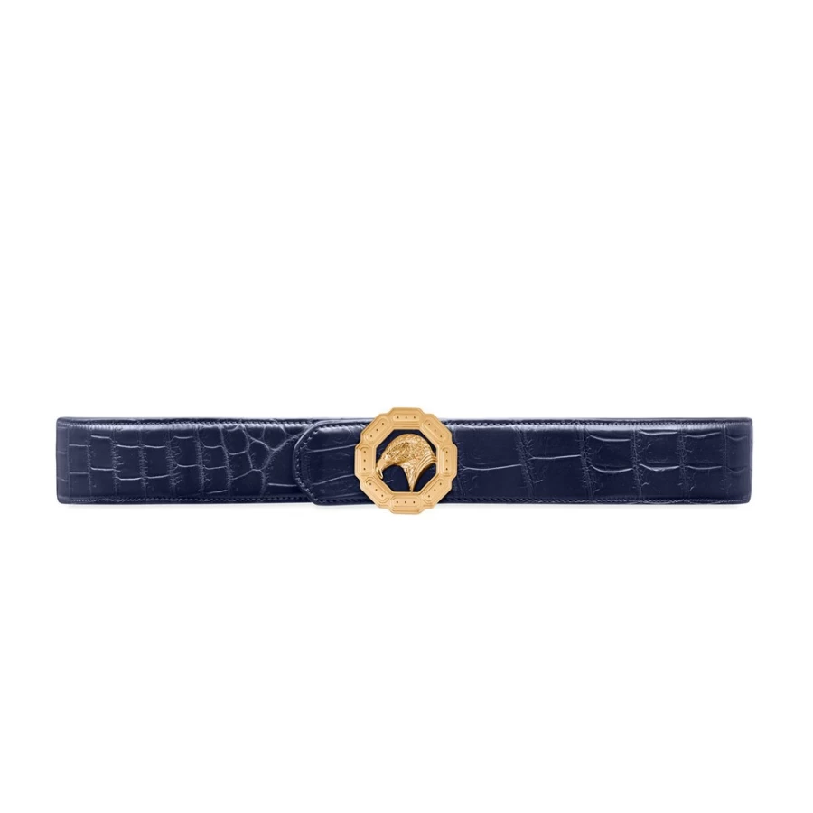 "Stefano Ricci Handmade Genuine Crocodile Leather Belt in B013 Brown – Luxury Matte Finish"