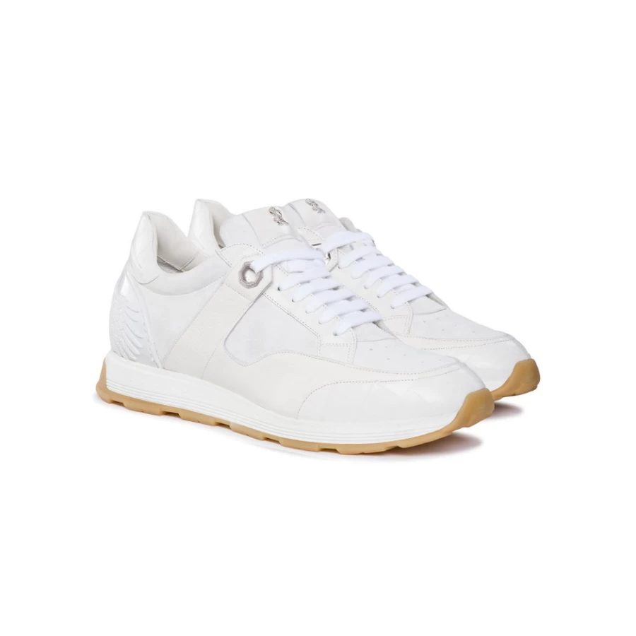 "Stefano Ricci Luxury Men's Sneakers in Calfskin, Suede & Crocodile Leather"