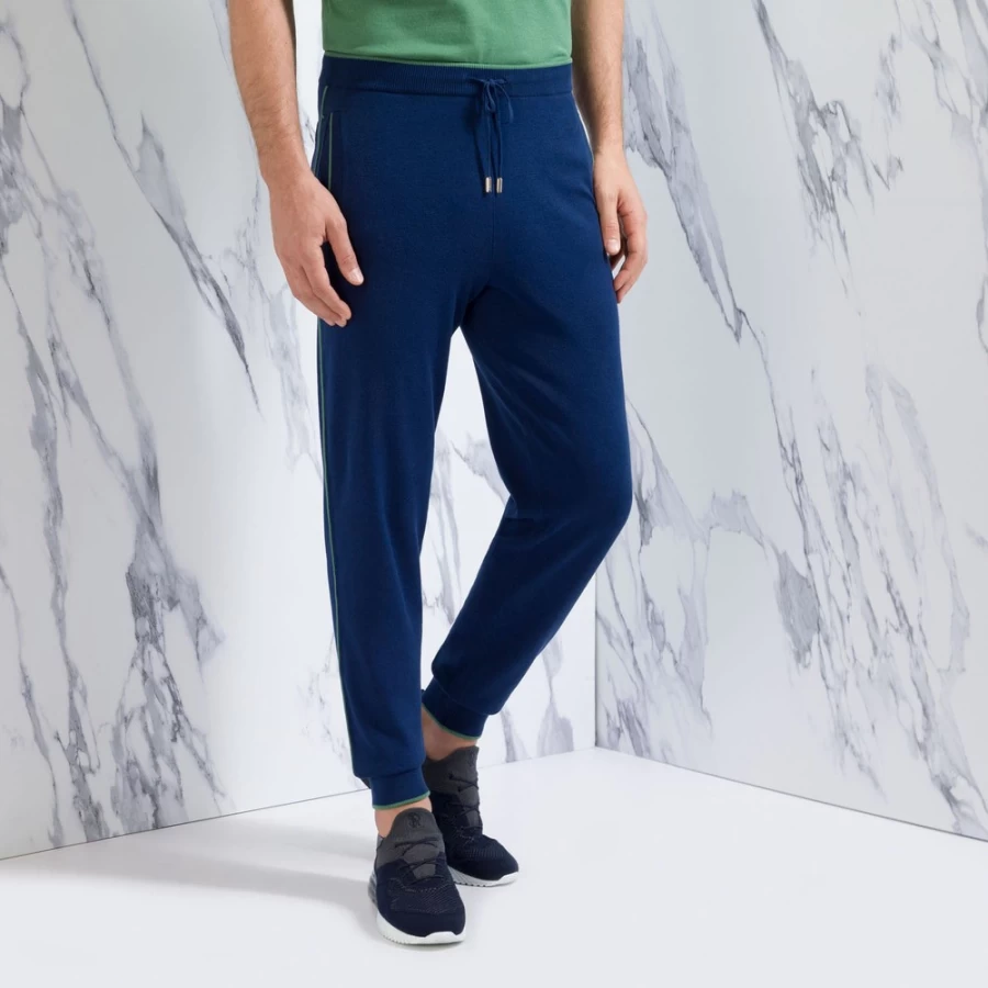 "Stefano Ricci Men's Luxury Knit Jogging Suit Trousers – Premium Comfort & Style"