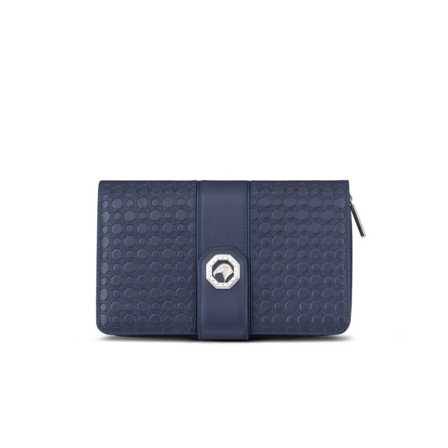 "Stefano Ricci Genuine Leather Zip Pouch - Premium Luxury Wallet & Accessory Organizer"
