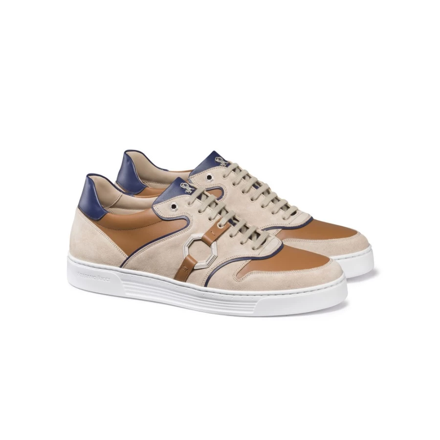 Stefano Ricci Luxury Suede & Calfskin Leather Men's Sneakers – Premium Italian Designer Shoes