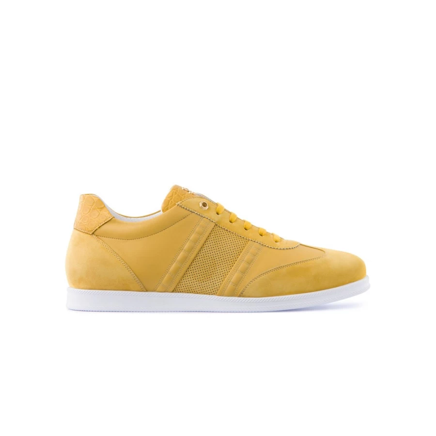 "Stefano Ricci Luxury Men's Sneakers in Calfskin & Matte Crocodile Leather"
