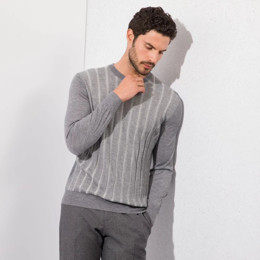 Stefano Ricci Men's Luxury Crewneck Sweater Premium Cotton Knitwear