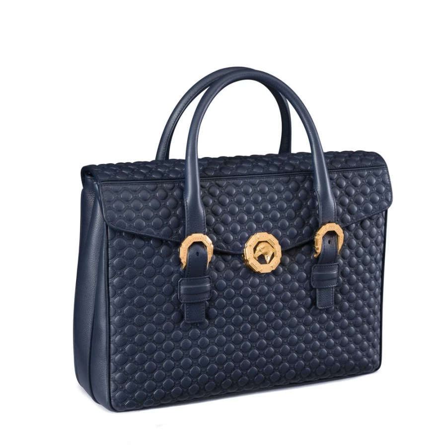 "Stefano Ricci Luxury Calfskin Leather Briefcase for Men - Premium Executive Business Bag"